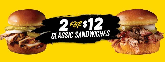 Dickey’s 2 for $12 Classic Sandwiches