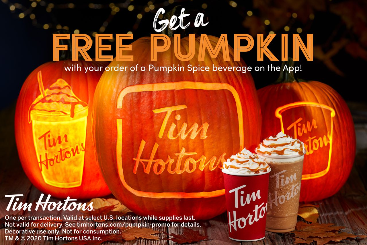 Tim Hortons Offers Free Pumpkins with Pumpkin Spice ...